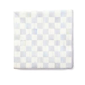 Mackenzie-Childs Sterling Check 20pc Luncheon Paper Napkins NEW